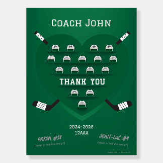 Hockey Thank You Coach Manager (green) Team Sign