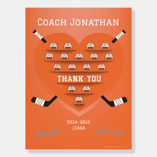 Hockey Thank You Coach Manager (orange) Team Sign