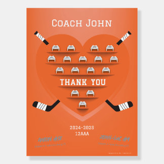 Hockey Thank You Coach Manager (orange) Team Sign