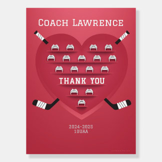 Hockey Thank You Coach Manager (red) - Team Sign