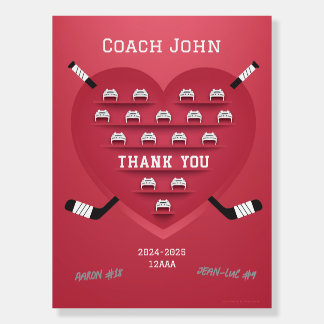 Hockey Thank You Coach Manager (red) Team Sign