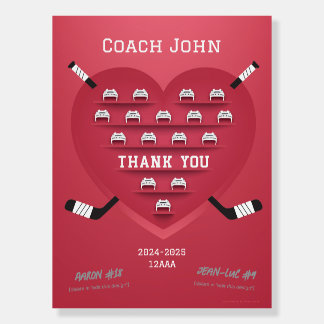 Hockey Thank You Coach Manager (red) Team Sign