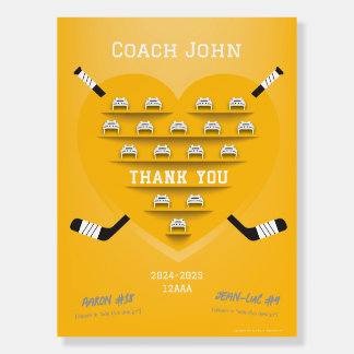 Hockey Thank You Coach Manager (yellow) Team Sign