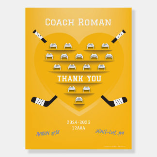 Hockey Thank You Coach Manager (yellow) Team Sign