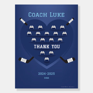 Hockey Thanks Coach Manager (blue) Team Sign