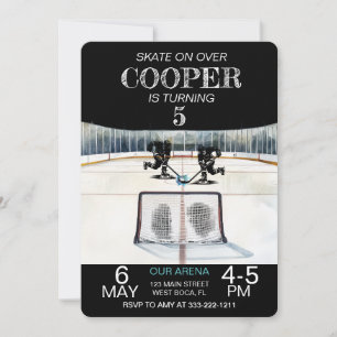  Hockey Theme Birthday  Invitation