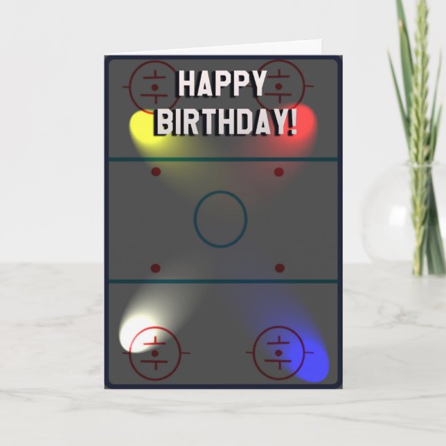 Hockey Themed Birthday Card (Front)