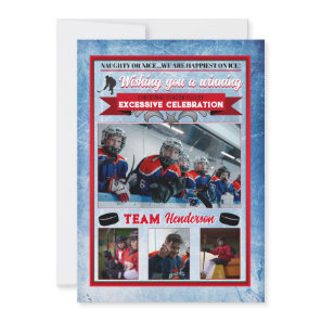 Hockey Themed Photo Christmas Card
