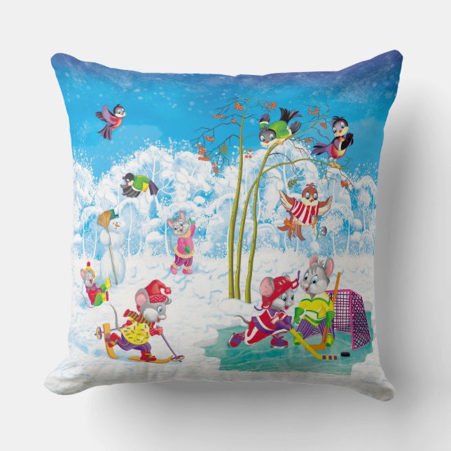 hockey throw pillow (Front)