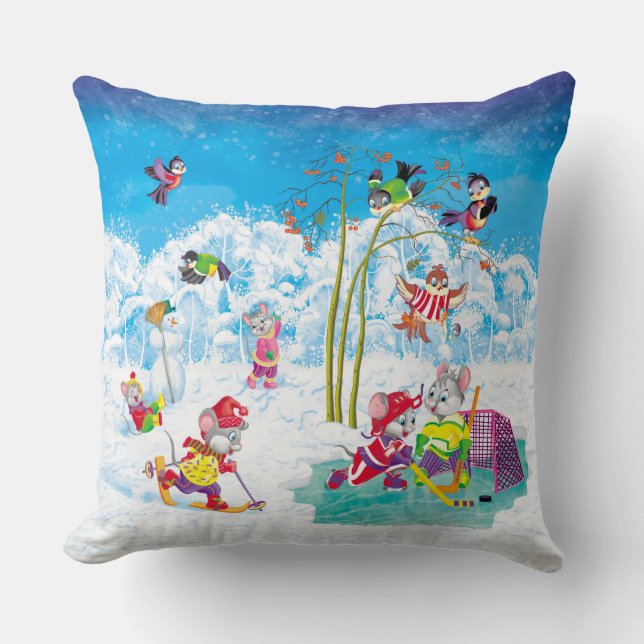 hockey throw pillow (Front)