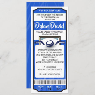 HOCKEY TICKET Bar Bat Mitzvah Invitation