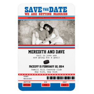 Hockey Ticket Photo Save the Date Magnet