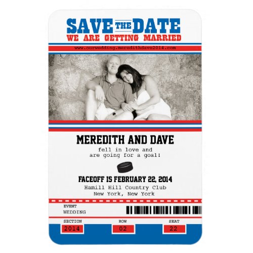 Hockey Ticket Photo Save the Date Magnet