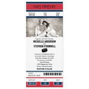 Hockey Ticket Wedding Invitation
