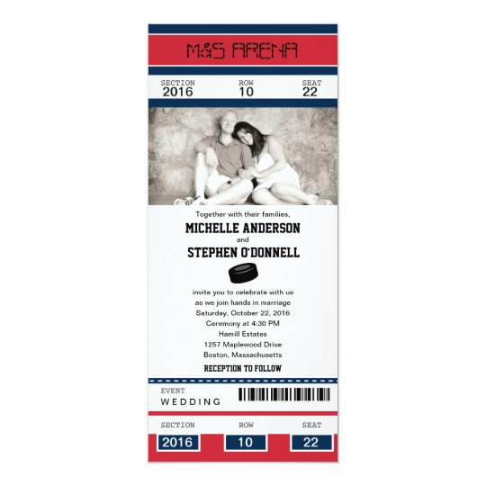 Hockey Ticket Wedding Invitation
