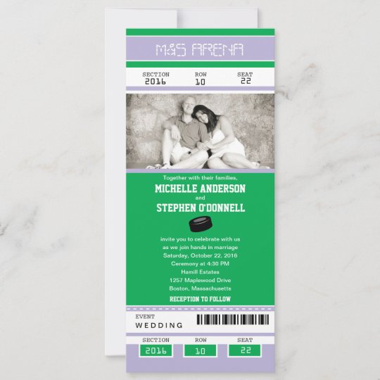 Hockey Ticket Wedding Invitation