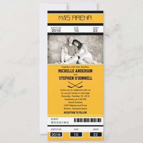 Hockey Ticket Wedding Invitation