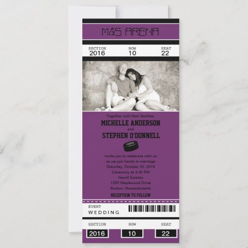 Hockey Ticket Wedding Invitation