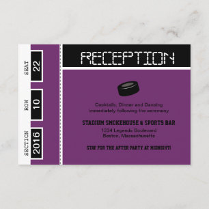 Hockey Ticket Wedding Reception Invitation