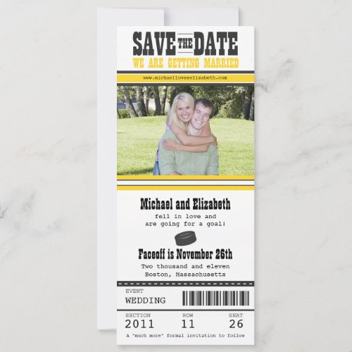 Hockey Ticket Wedding Save the Date