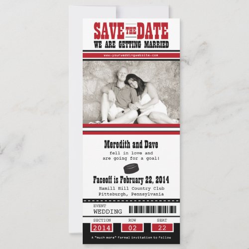 Hockey Ticket Wedding Save the Date