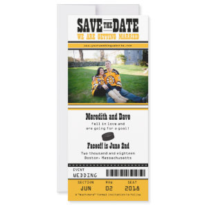 Hockey Ticket Wedding Save the Date