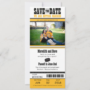 Hockey Ticket Wedding Save the Date