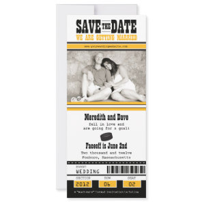 Hockey Ticket Wedding Save the Date