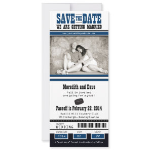 Hockey Ticket Wedding Save the Date