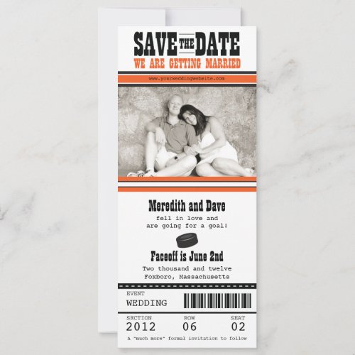Hockey Ticket Wedding Save the Date