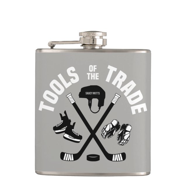 Hockey Tools of the Trade Gray Flask (Front)