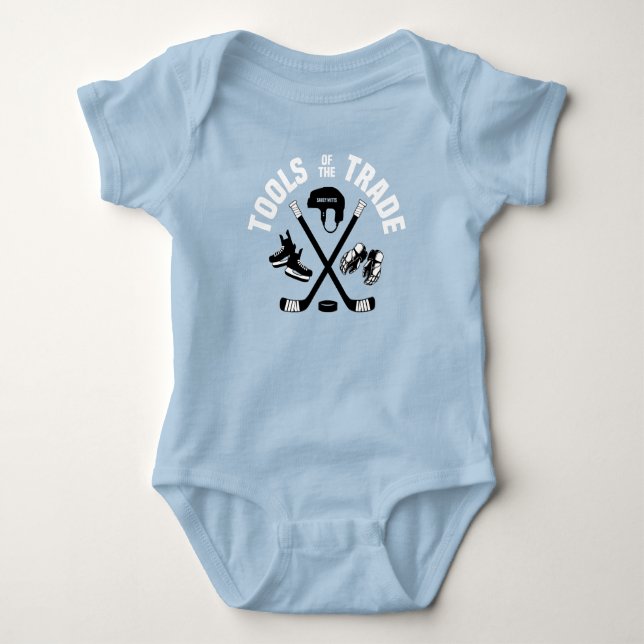 Hockey Tools of the Trade infant Baby Bodysuit (Front)