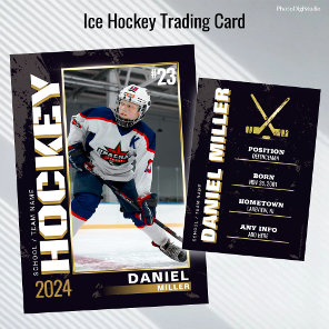 Hockey Trading Card Hockey Player Card Black Gold
