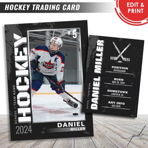 Hockey Trading Card Hockey Player Card Silver