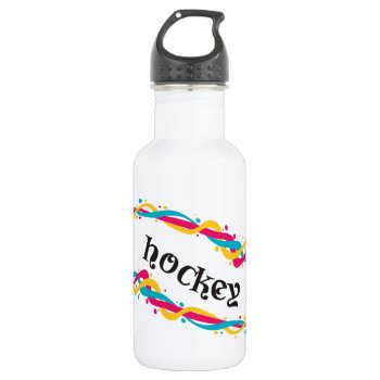 Hockey Twists Water Bottle by PolkaDotTees at Zazzle