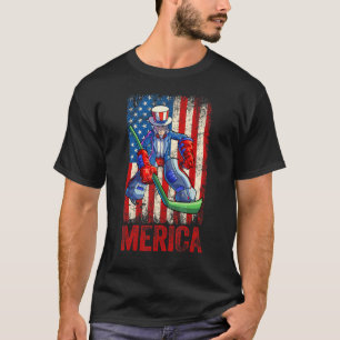 Hockey Uncle Sam 4th Of July Boys Men American Usa T-Shirt