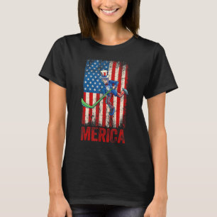 Hockey Uncle Sam 4th Of July Boys Men American Usa T-Shirt