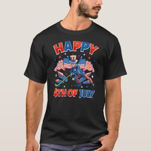 Hockey Uncle Sam 4th Of July Women Men American T_Shirt