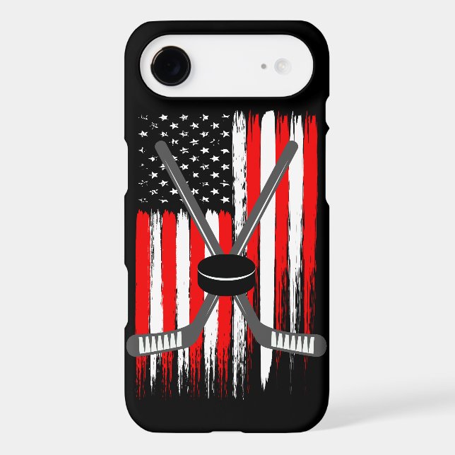Hockey USA Flag phone case Team player gift (Back)