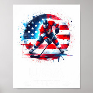 Hockey Usa Go Usa Team Usa Flag 2026 Hockey (2) Poster