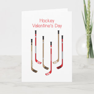 Hockey Valentine's Day Card - Hockey Sticks