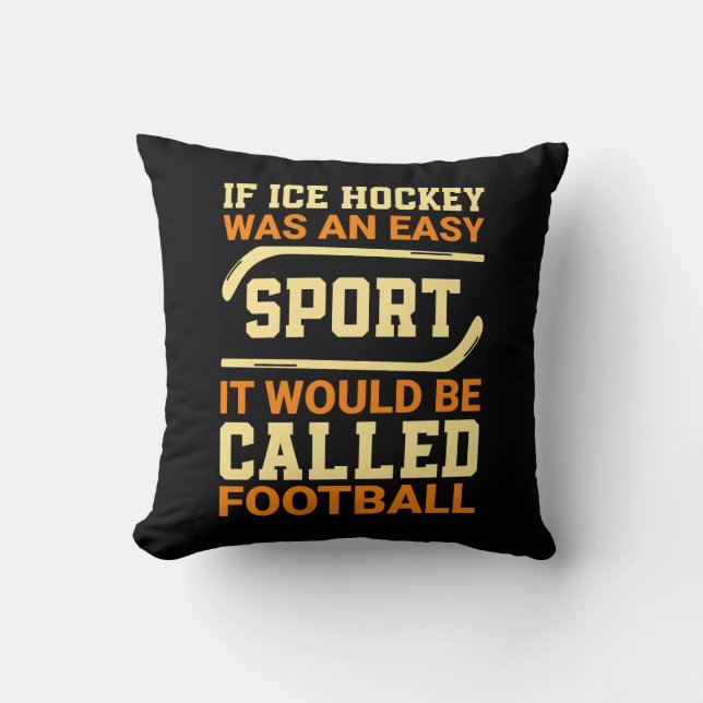Hockey Versus Football  Throw Pillow (Front)
