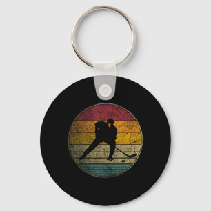 Hockey Vintage Distressed Retro Style Distressed Keychain