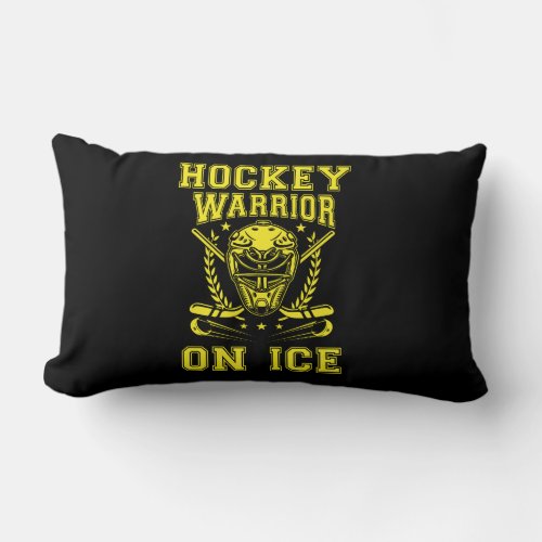 hockey warrior on ice lumbar pillow