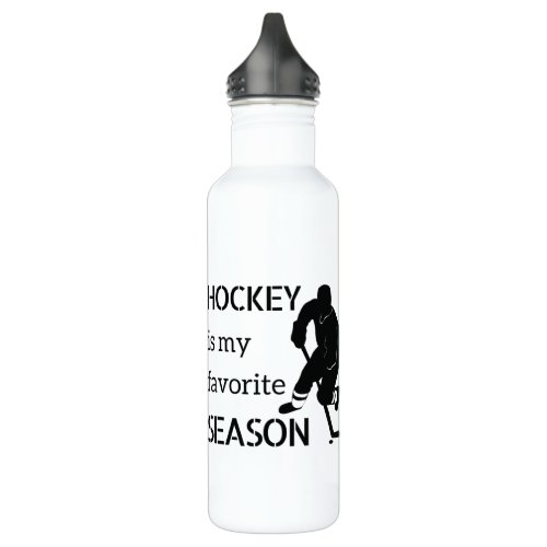 Hockey Water Bottle Favorite Season black