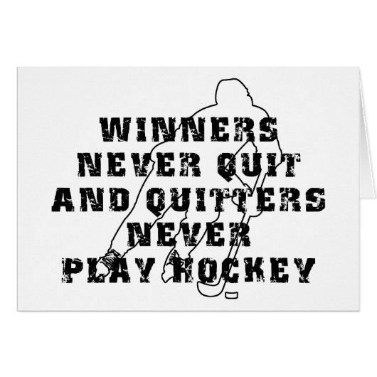 Hockey Winners Never Quit Cards (Front Horizontal)