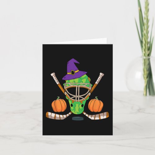 Hockey Witch Hat Lazy Halloween Costume Funny Spor Card