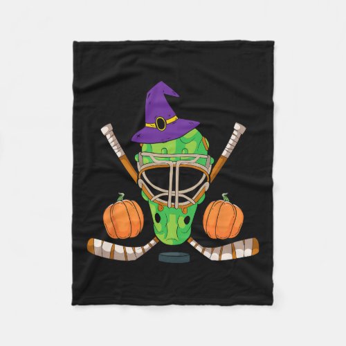 Hockey Witch Hat Lazy Halloween Costume Funny Spor Fleece Blanket