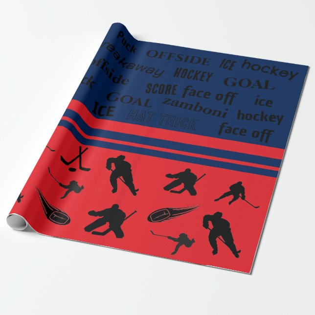 Hockey Wrapping Paper (Unrolled)