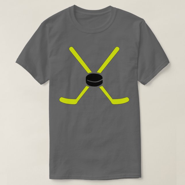 Hockey Yellow Sticks T-Shirt (Design Front)